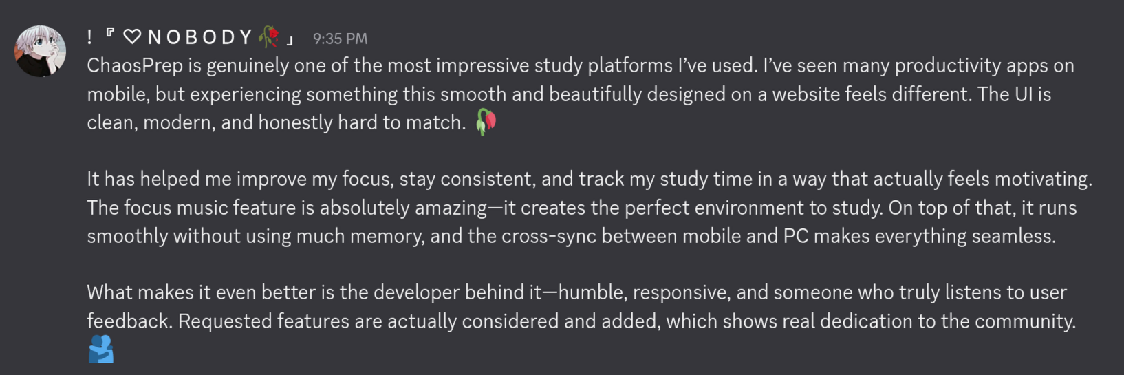 Discord testimonial 5