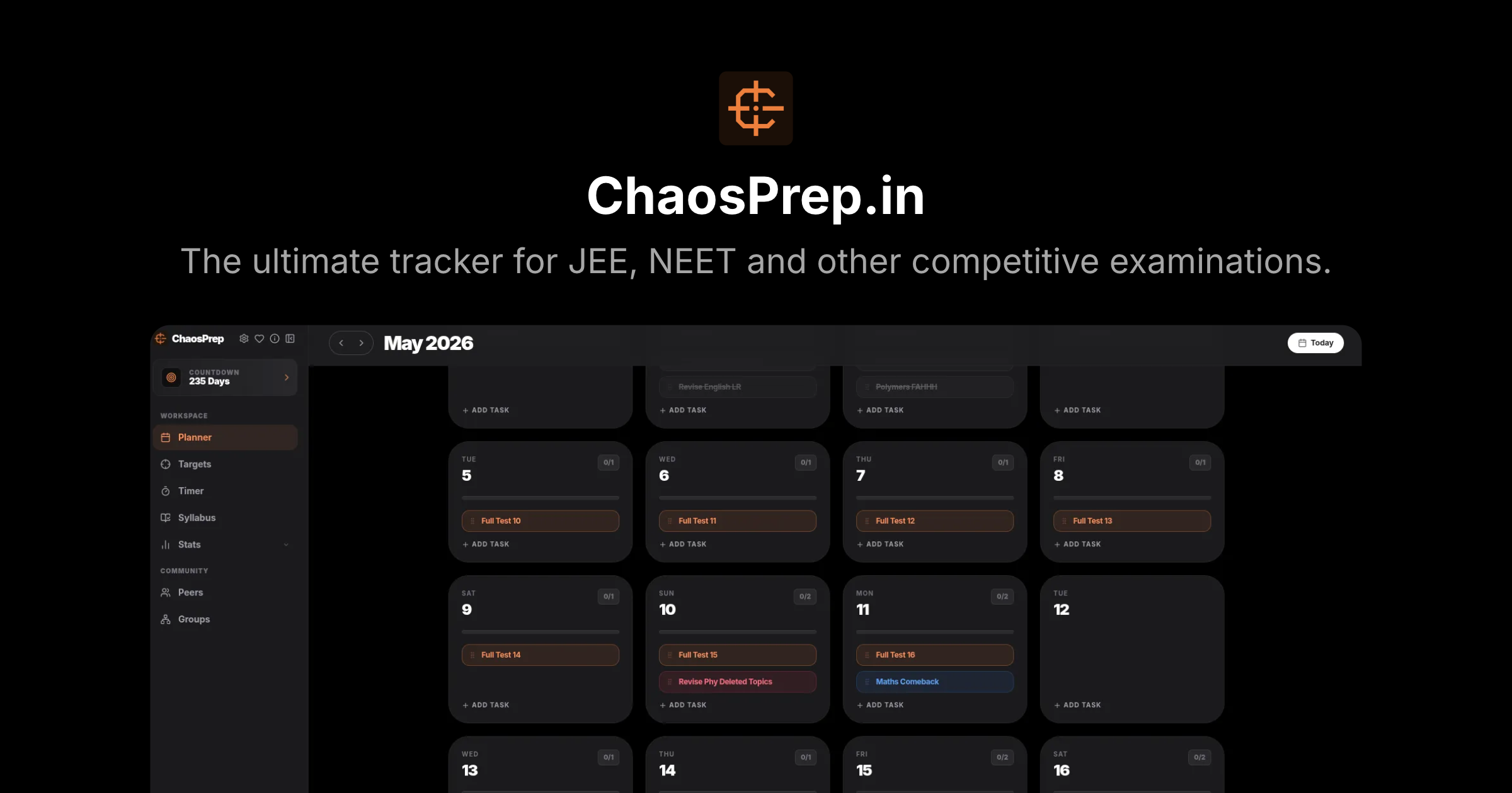 ChaosPrep Workspace Interface